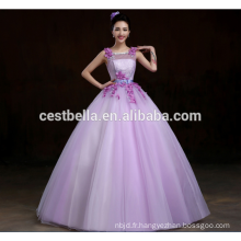 Trendy Princess Sweetheart Sans manches Puffy Organza Purple Quinceanera Robes Elegant Lady